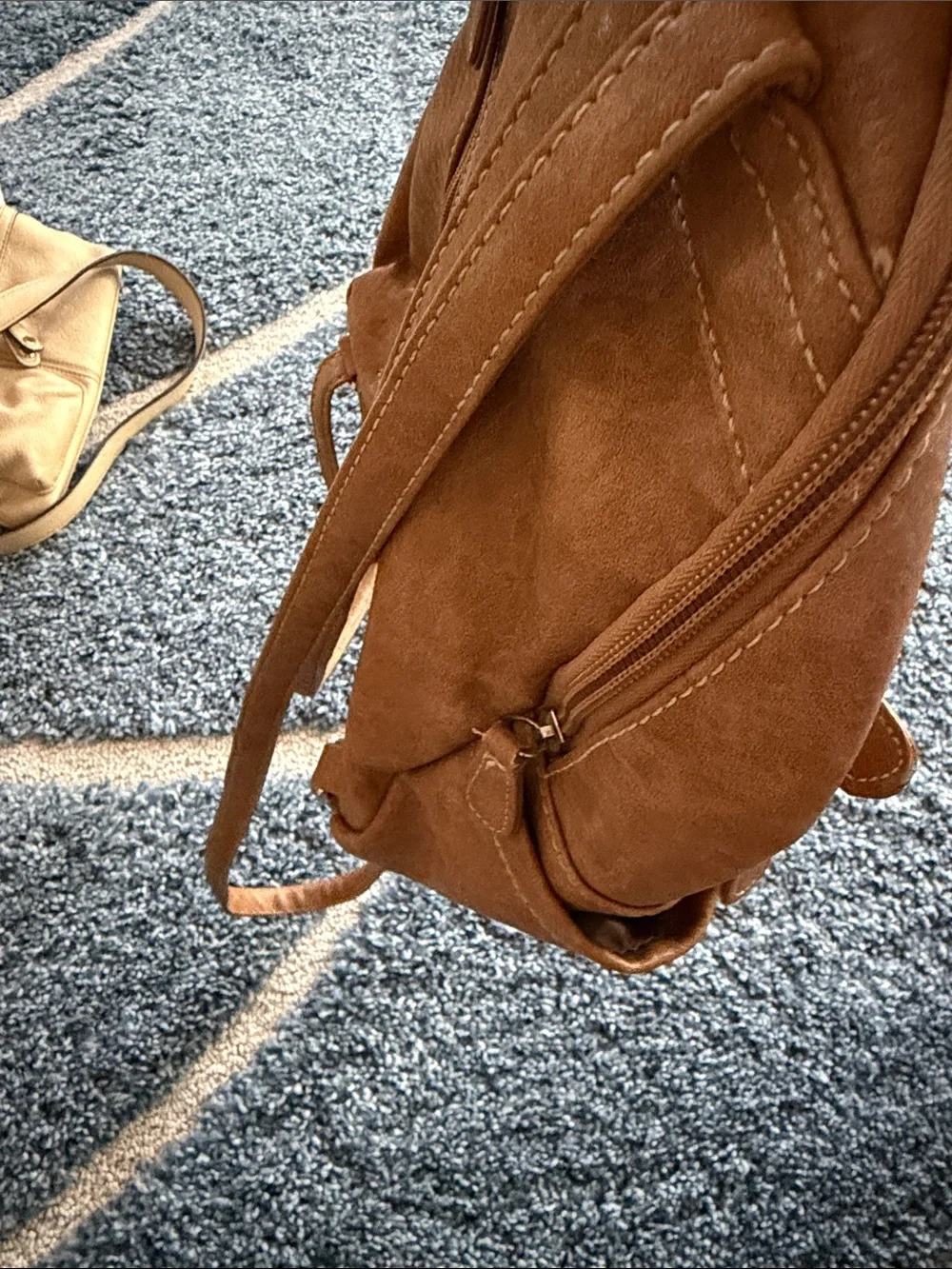 Gently Used..Tan Leatherette Mini Backpack